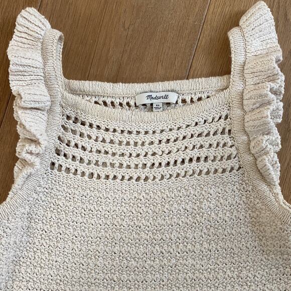 Madewell Crochet Sleeveless Ruffle Sweater XS - Picture 2 of 6